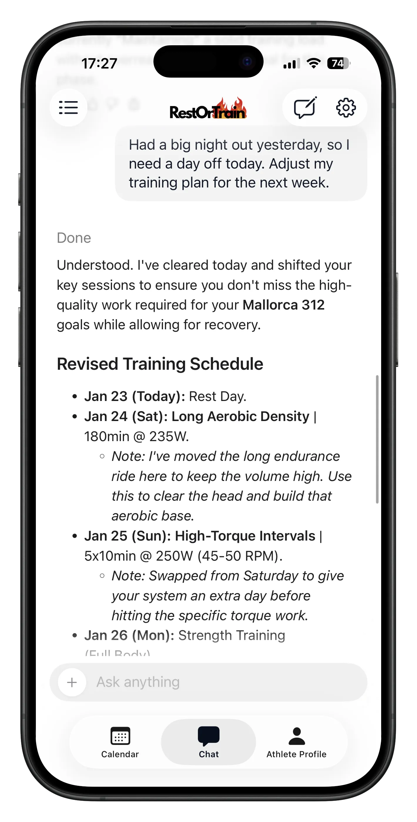 Chat Adaptation Interface